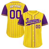 Custom Gold Purple Stripe Fashion Personalized Authentic Baseball Jersey BSBJ01-D017219